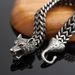 Nordic Viking Wolf Head Bracelet For Men's Jewelry_ipsvogv.com