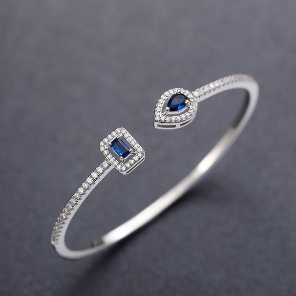 Cao Shi's open bracelet trend ins brass zircon bracelet temperament Korean version simple banquet bracelet gift_ipsvogv.com
