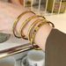 Elegant Lady Solid Color Titanium Steel Plating Inlay Zircon Bangle_ipsvogv.com