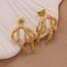 Stainless Steel Gold Vacuum Electroplated Bow Shaped DIY Jewelry Production Earrings_ipsvogv.com
