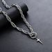 Cross Star Hoop Pendant Twist Necklace For Men Titanium Steel Non-Fading Punk Hip-Hop Women Sweater Chain Minimalist_ipsvogv.com