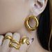 Hot Selling Fashionable Niche INS Retro Stainless Steel Irregular Circle Earrings_ipsvogv.com