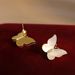 Women's Jewelry White Mother Of Pearl Butterfly Earrings Niche Design Light Luxury Shell Temperament Simple Earrings 925 Silver Needle Jewelry_ipsvogv.com