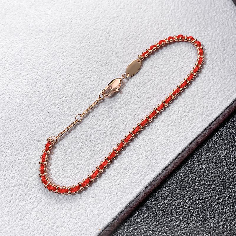 V 23 Year Edition Rede French Red Rope Bracelet Gold Plated High End Light Luxury Versatile Couple's Style_ipsvogv.com