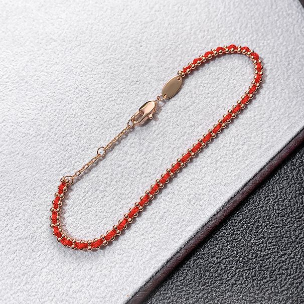 V 23 Year Edition Rede French Red Rope Bracelet Gold Plated High End Light Luxury Versatile Couple's Style_ipsvogv.com