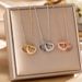 Kwai Live Broadcast Titanium Steel Necklace Women Micro Inlaid Full Diamond Double Ring Love Pendant Temperament_ipsvogv.com