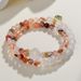Natural Red Gum Flower White Agate Lion Awakening Double New Chinese Style Fulu Women's Multi Loop Bracelet_ipsvogv.com