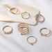 Combination Fashionable And Minimalist Thread With Diamond Five Pointed Star Multi Layered Opening 7-piece Set Ring_ipsvogv.com
