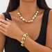 Exaggerated Irregular CCB With Personalized Geometric Smooth Round Bead Collarbone Necklace_ipsvogv.com