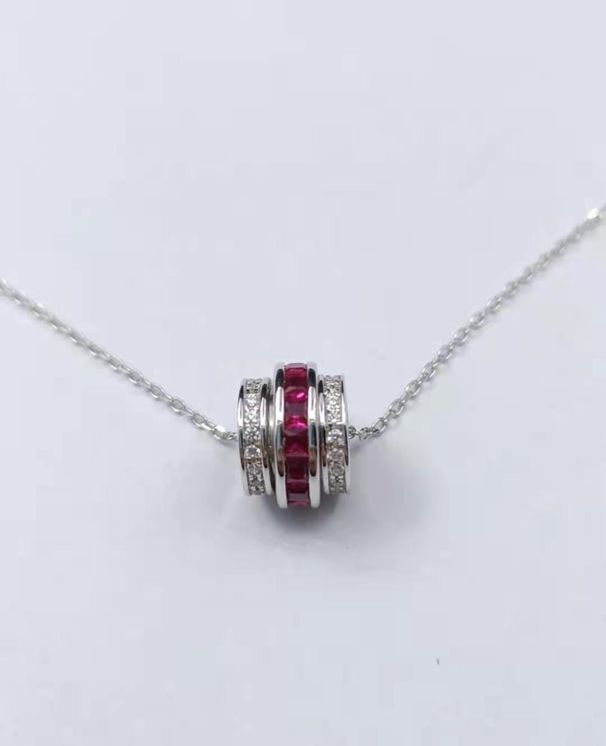 Willson Jewelry S925 Silver Cultivated Emerald Necklace Linkway Pendant_ipsvogv.com