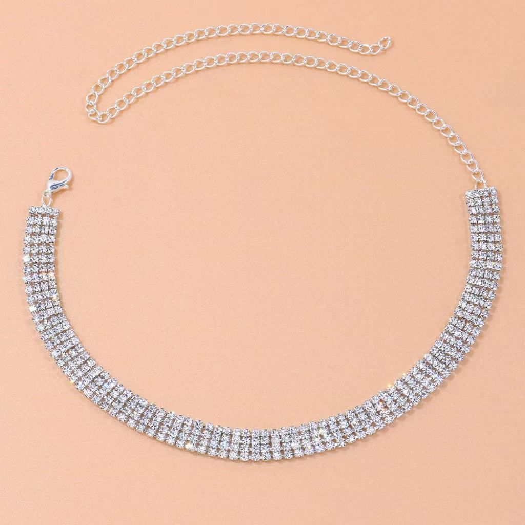 Hot Elling Necklace For Women, Fahionable Multi Row Necklace, Veratile And Peronalized Rhinetone Collarbone_ipsvogv.com