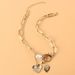 Fashion Jewelry Gold Box Chain Alloy Heart Shaped Pendant Necklace Punk Style Necklace_ipsvogv.com