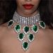 Luxury blue diamond tassel necklace Summer new water drop multi layer sexy accessories necklace for women_ipsvogv.com