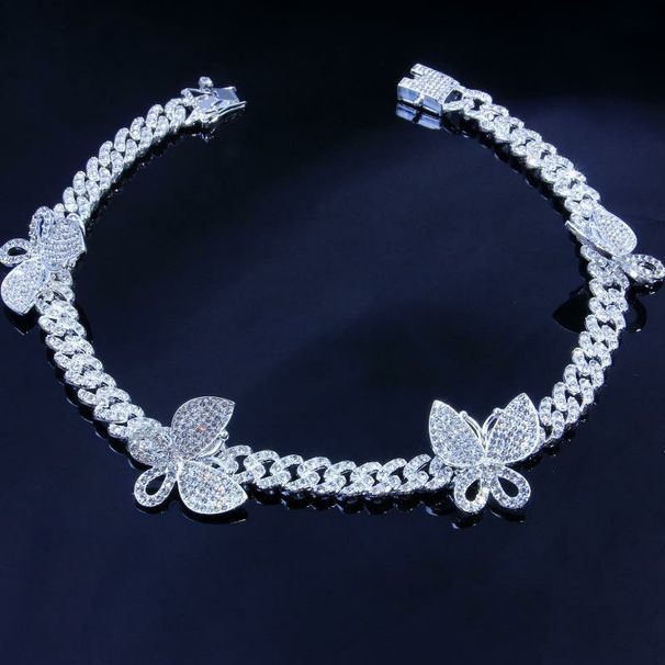 Explosions 12mm Hip-hop Diamond-encrusted Cuban Butterfly Necklace Women's Clavicle Chain for Men and Women_ipsvogv.com