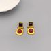 Wind Natural Red Black Agate Brass Plated True Gold Light Luxury Silver Needle Earrings_ipsvogv.com