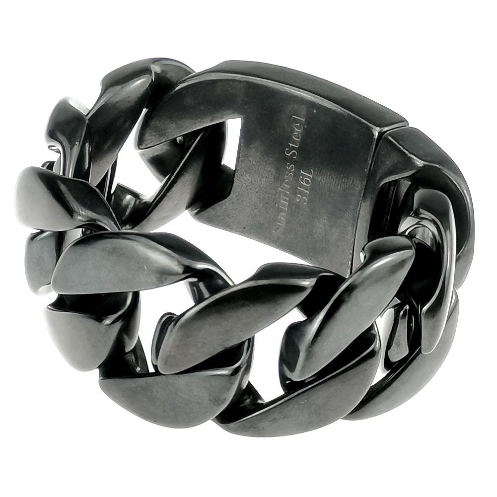 316L Stainless Steel Solid Heavy Retro Tone 32mm Big Bracelet_ipsvogv.com