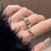 Red Zircon Open Ring, Cross Shaped, Light Luxury, High-end, Ins, Cool Style, Personality, Niche Design, Ring For Women_ipsvogv.com