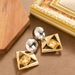 Fashionable Exaggerated Glass Crystal Geometric With Feminine Temperament, Versatile And Simple Silver Needle Earrings_ipsvogv.com