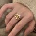 Light Luxury Pearl Cat Eye Stone Star Double Layered Open For Women, Niche Fashion, Versatile, High-end Feeling, Ring,_ipsvogv.com