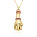 Fashionable New Necklace Copper Plated Real Gold Fist Micro Inlaid Pendant Necklace Female INS Niche Hip Hop Jewelry_ipsvogv.com