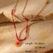 Bohemian Red Stone Beaded Necklace - Gold Plated Clavicle Chain Jewelry For Women & Girls_ipsvogv.com