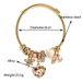 DIY Panjiaduola Stainless Steel Beaded Fashion Love Set Diamond Pendant Adjustable Opening Bracelet_ipsvogv.com
