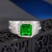 Emerald Cut Green Tsavorite Plated Men's Fashion Personality Diamond Wedding Ring_ipsvogv.com