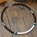 Summer Beach Stainless Steel Necklace Jewelry Simple Coconut Shell Wood Chip Necklace Niche Men's Green Peacock Stone Necklace_ipsvogv.com