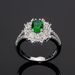 New accessories exquisite flower shaped emerald zircon ring for women_ipsvogv.com
