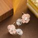 Korean Version Of Light Luxury Exquisite Small Fresh Drip Oil Camellia Earrings, Feminine Temperament Simple And_ipsvogv.com