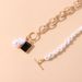 Geometric Lightweight Special-Shaped Pearl Pendant Necklace Women's Trendy Fashion Black Gemstone Necklace_ipsvogv.com