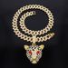 Unisex Exaggerated And Domineering Diamond Studded Leopard Head Pendant HIPHOP Jewelry Trendy Men's Punk Cool Hip Hop Cuban Chain_ipsvogv.com