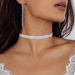 4Pcs/Set Ladies Fashion Shiny Rhinestone Choker Necklace Tassel Earrings Elastic Bracelet Party Clutch_ipsvogv.com