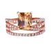Sanjie's New 14k Rose Gold Sparkling Diamond Square In Champagne Color Engagement Ring_ipsvogv.com