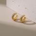 French retro metal texture ear bone clip for non pierced ears, copper plated with K real gold, high end, compact and simple C shaped ear clip_ipsvogv.com