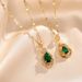 Live Broadcast Inlaid High-end Non Fading Emerald Zircon Steel Necklace For Women's Summer Water Drop_ipsvogv.com