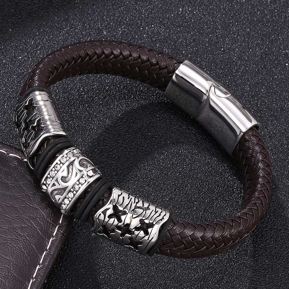 Fashion Trend Wristband Punk Leather Bracelet, Personalized Cool Men's Jewelry Hot Selling Item_ipsvogv.com