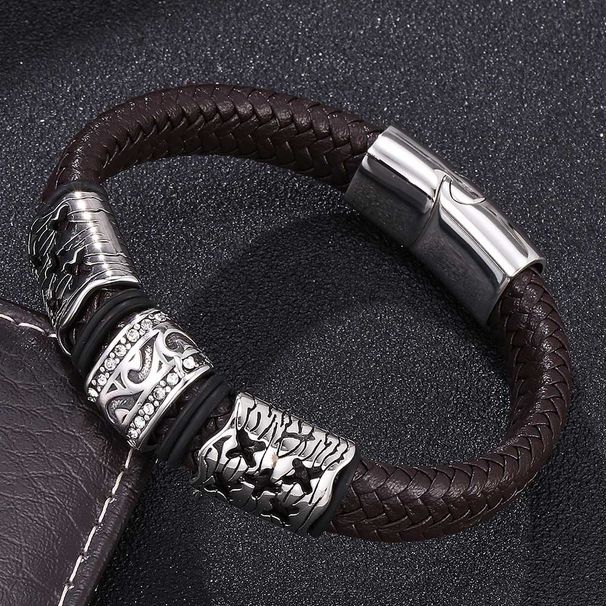 Fashion Trend Wristband Punk Leather Bracelet, Personalized Cool Men's Jewelry Hot Selling Item_ipsvogv.com