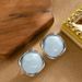 Fashionable And Exquisite Candy Colored Rounded Geometric Resin For Women With A High-end Feel, Light Luxury Silver_ipsvogv.com