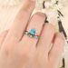 Sanjie Bohemian Fashion Water Drop Pair Light Luxury Diamond Set Turquoise Personalized Design Ring_ipsvogv.com