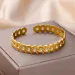 Charm Bracelets Stainless Steel Bangle Bracelet For Women Girls Gold Plated Opening Band Bangles Wedding Aesthetic_ipsvogv.com