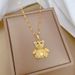 3D 【 】 Bear Light Luxury Charm Gorgeous Full Diamond Necklace Women's Versatile Clavicle Titanium Steel Chain 【 】_ipsvogv.com
