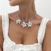Fashionable Instagram Style Three-dimensional With Female Design Sense, Five Petal Flower Metal Chain Collarbone_ipsvogv.com