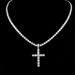 Hip Hop Cross Necklace Pendant Full Diamond 4mm Tennis Chain Trendy Men's Personality Jewelry_ipsvogv.com