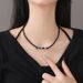 Honghan Black Ribbon Faith For Women Fashion Niche Personality Choker Necklace Accessory_ipsvogv.com