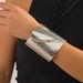 Exaggerated Metal Style Wide Face Large Bracelet Personality Niche Pleated Open Bracelet For Women_ipsvogv.com