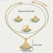 Fashionable OL fan-shaped necklace set, versatile with inlaid pearl rings, niche design, earring accessories_ipsvogv.com