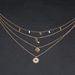 New Fashion Star Cross Pearl Love Geometric Disk Four Layer Necklace_ipsvogv.com
