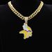 Fashion Jewelry Yellow And White Oil Drop Vikings Team Logo Pendant Single Pendant Personality Full Diamond Hip Hop Necklace_ipsvogv.com
