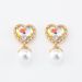 Qingdao jewelry pearl high-end feeling women's love mosaic glass s silver needle earrings_ipsvogv.com